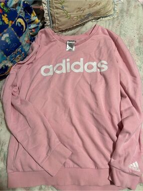 adidas Pink Crewneck Sweatshirt with White Logo